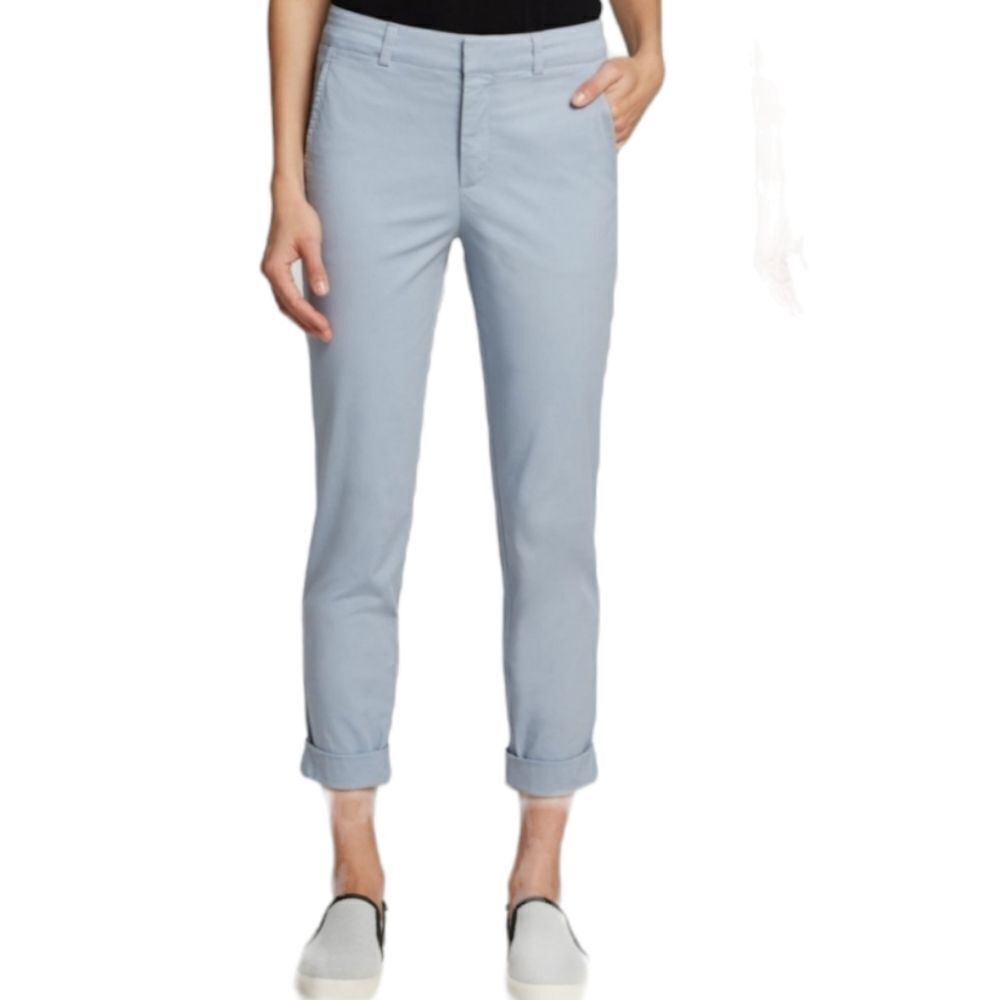 VINCE blue pants roll‎ hem mid rise boyfriend trouser 14